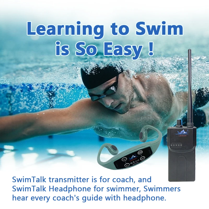 ระบบฝึกสอนว่ายน้ํา Communicator 1 Walkie Talkie 10 H904 Bone Conduction หูฟัง Swimtalk