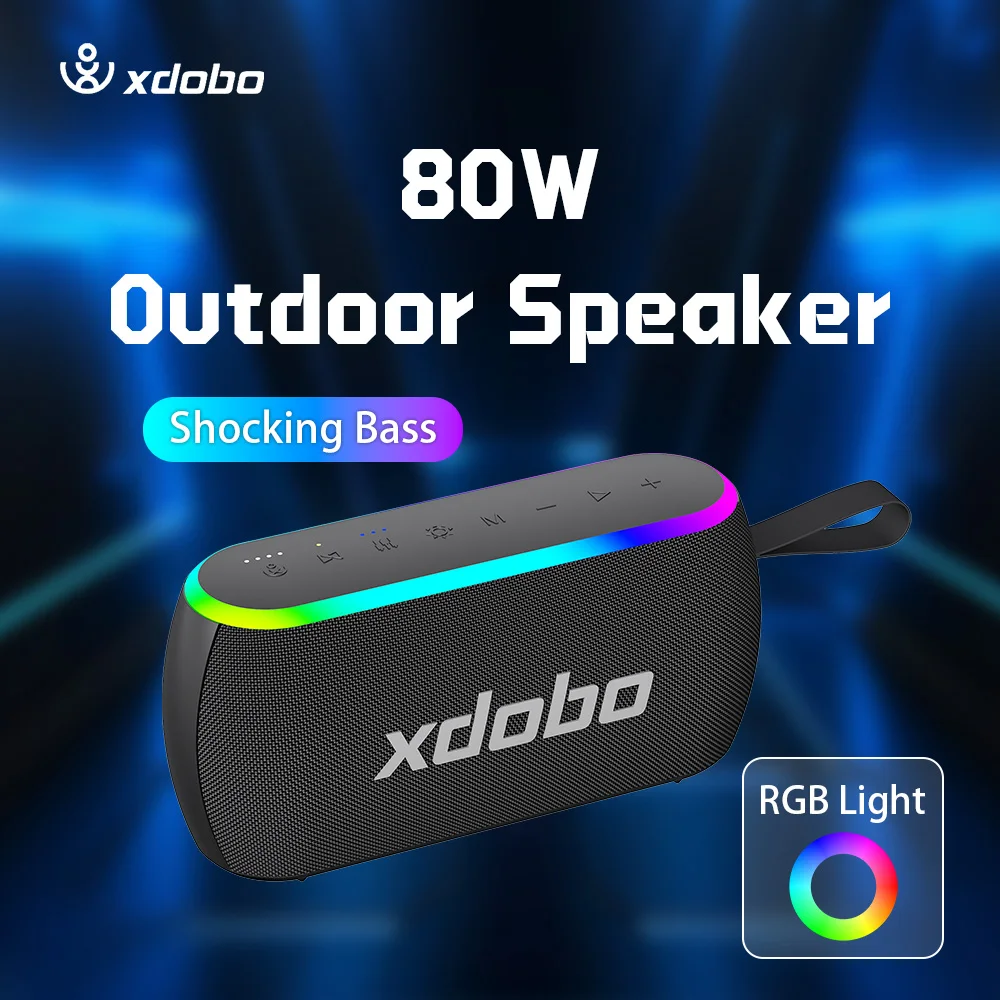 

XDOBO уличный динамик беспроводной 80 Вт сабвуфер тяжелый бас эквалайзер RGB эффекты домашний кинотеатр ТВ кемпинг езда вечеринка автомобильный музыкальный плеер