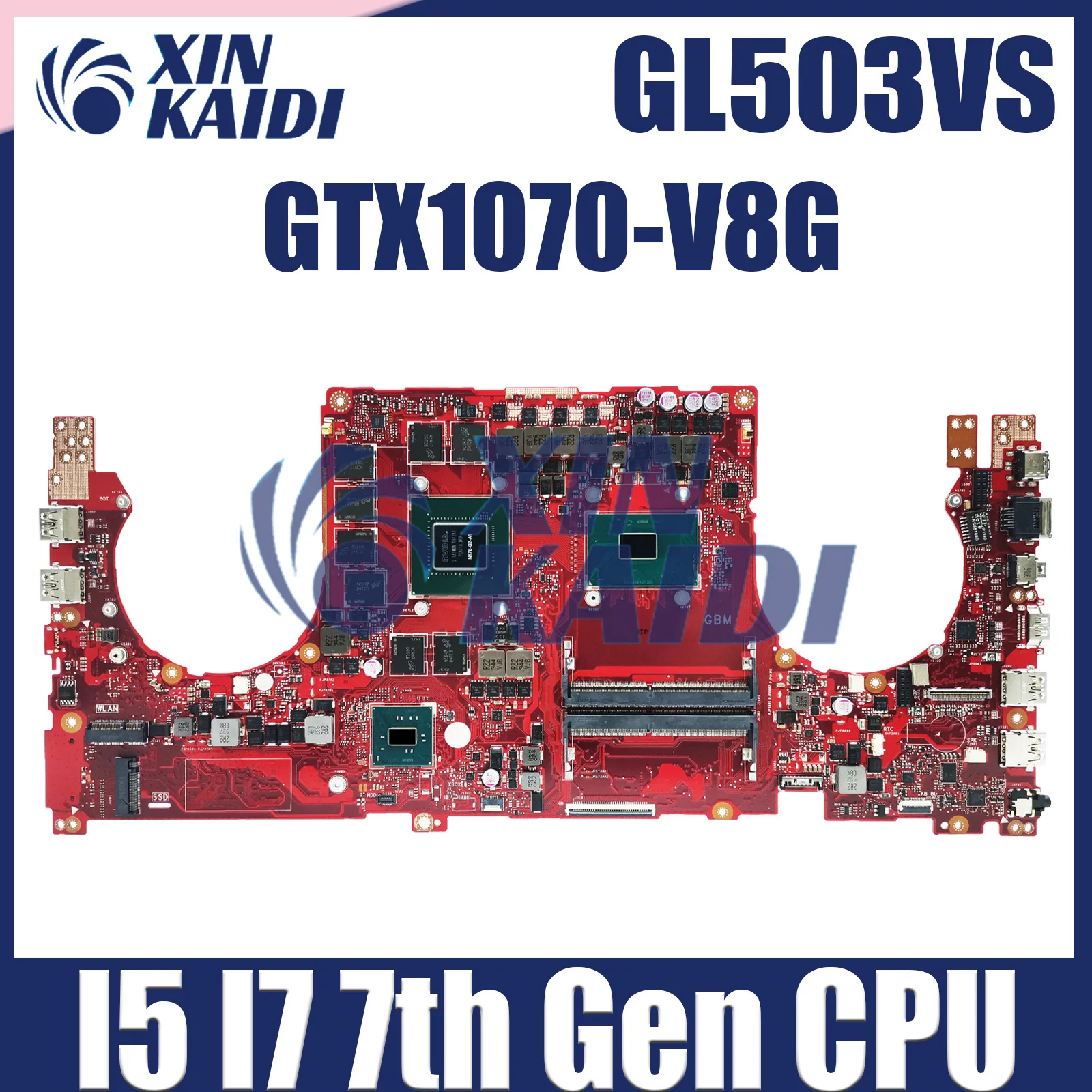 

S5AS Mainboard Mainboard For ASUS ROG STRIX GL503VS Laptop Motherboard I5-7300HQ I7-7700HQ CPU GTX1070-V8G DDR4 TEST OK