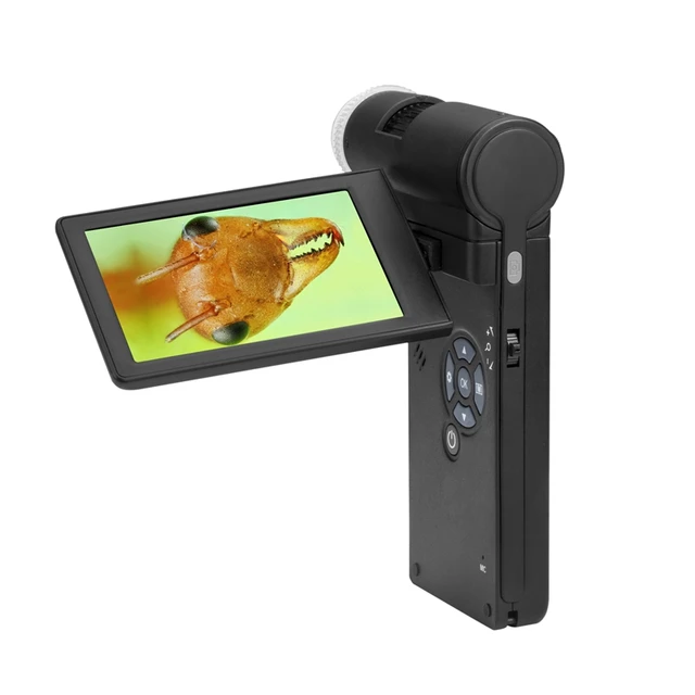 Oryginalny 10x-300X przenośny cyfrowy mikroskop mobilny 4 "wyświetlacz LCD 5MP HD składany powiększenie do aparatu wyjście HDMI TV Li-Battery