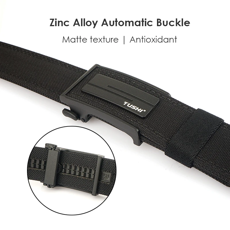 HSSEE Work Tool Belt for Men and Women Metal Automatic Buckle Military Tactical Pistol Belt 1100D Nylon Casual Belt Male Girdle