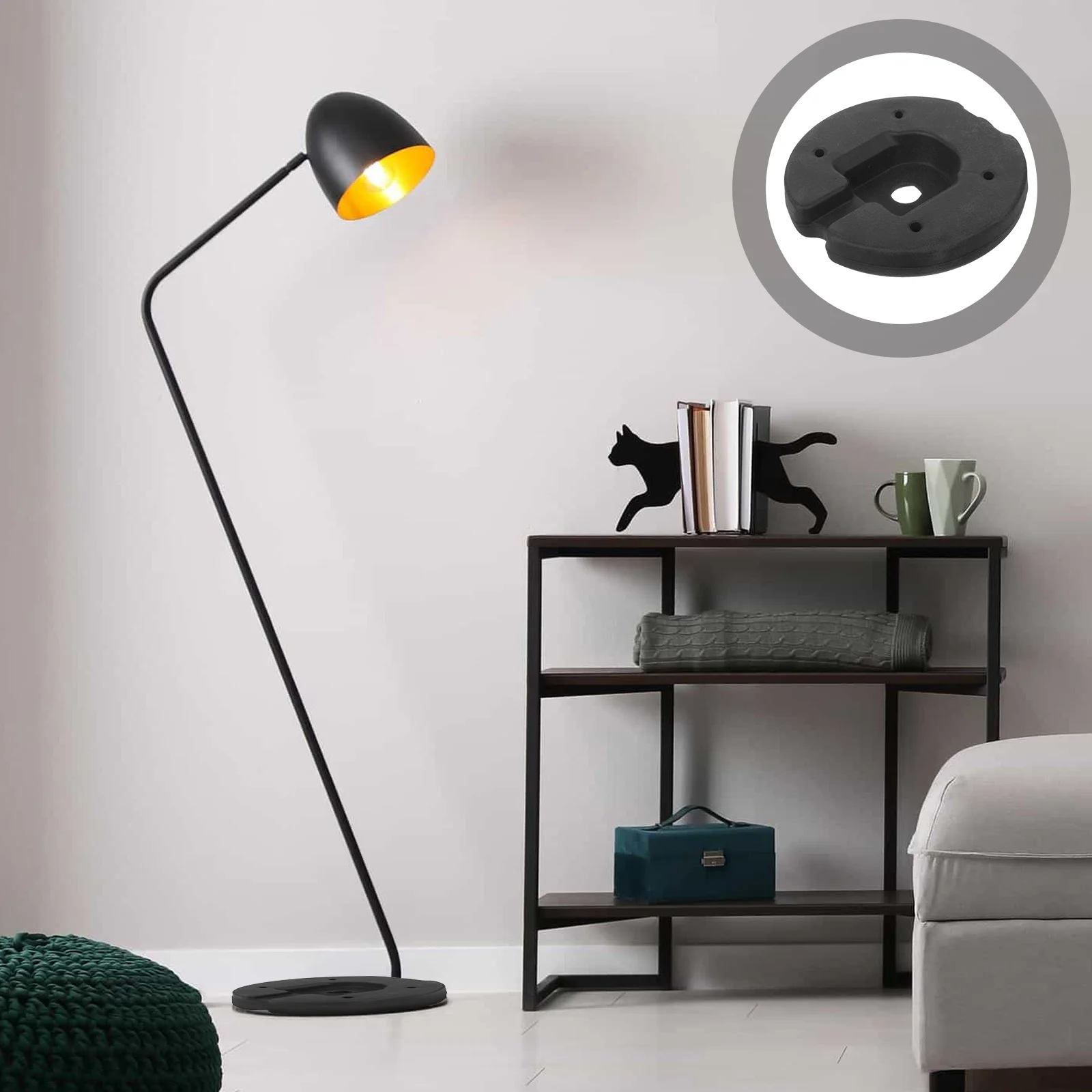 

4pcs Round Weighted Lamp Base Plastic Chassis Replacement For Floor Table Desk Lamps Enhanced Stability Lamp Accessories