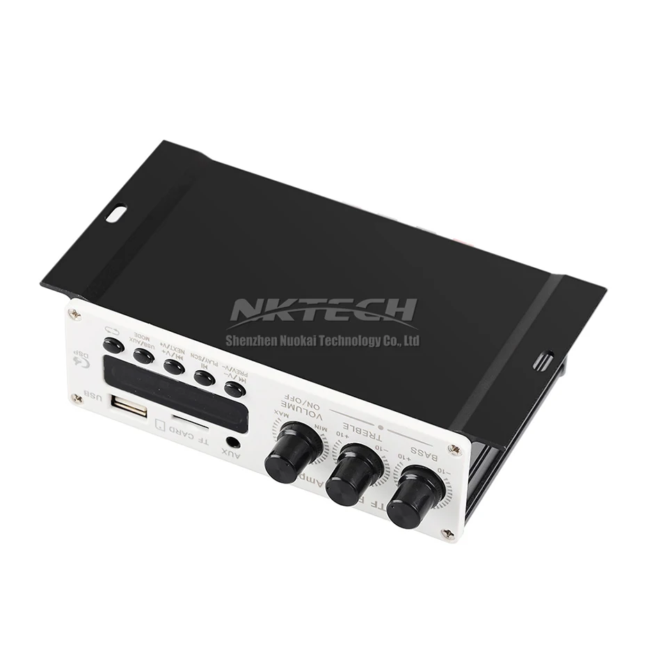 Nktech HY-470 jogador digital amplificador de potência do carro bluetooth 5.0 estéreo de alta fidelidade áudio em casa 2ch 20w rms aux usb tf cartão fm 87.5-108mhz