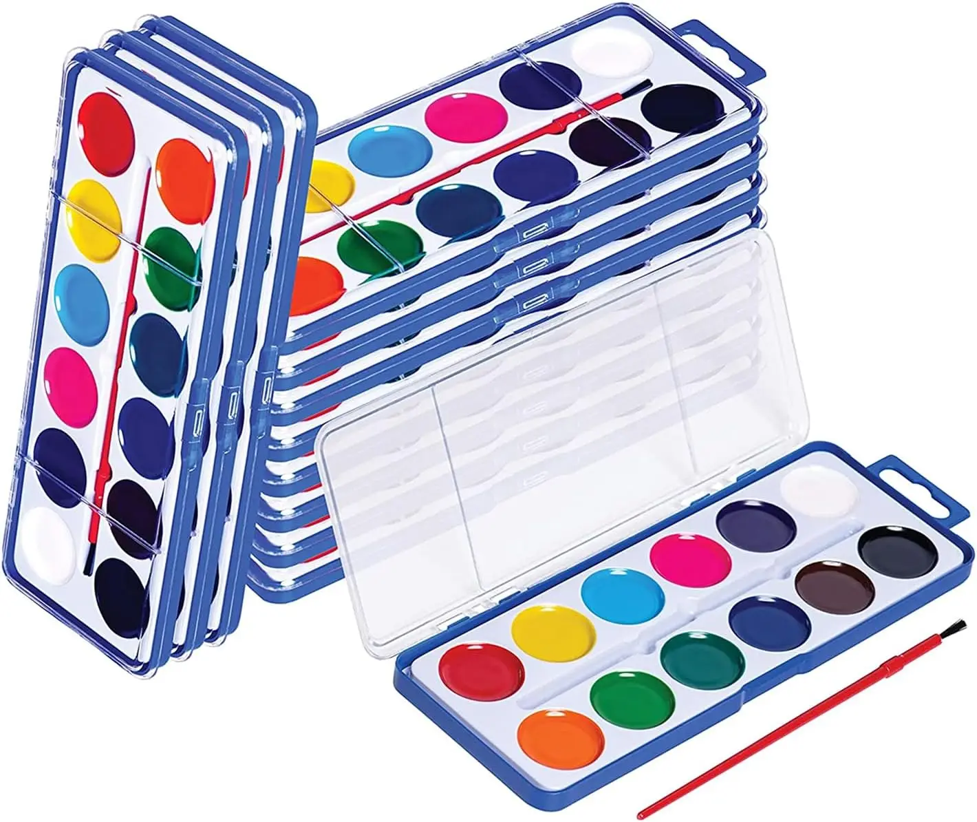 

Pack of 24 Watercolor Paint - 12 Washable Paint Palettes (2oz/each) - Water Color Paint Sets for Kids - Ideal for Art Pr