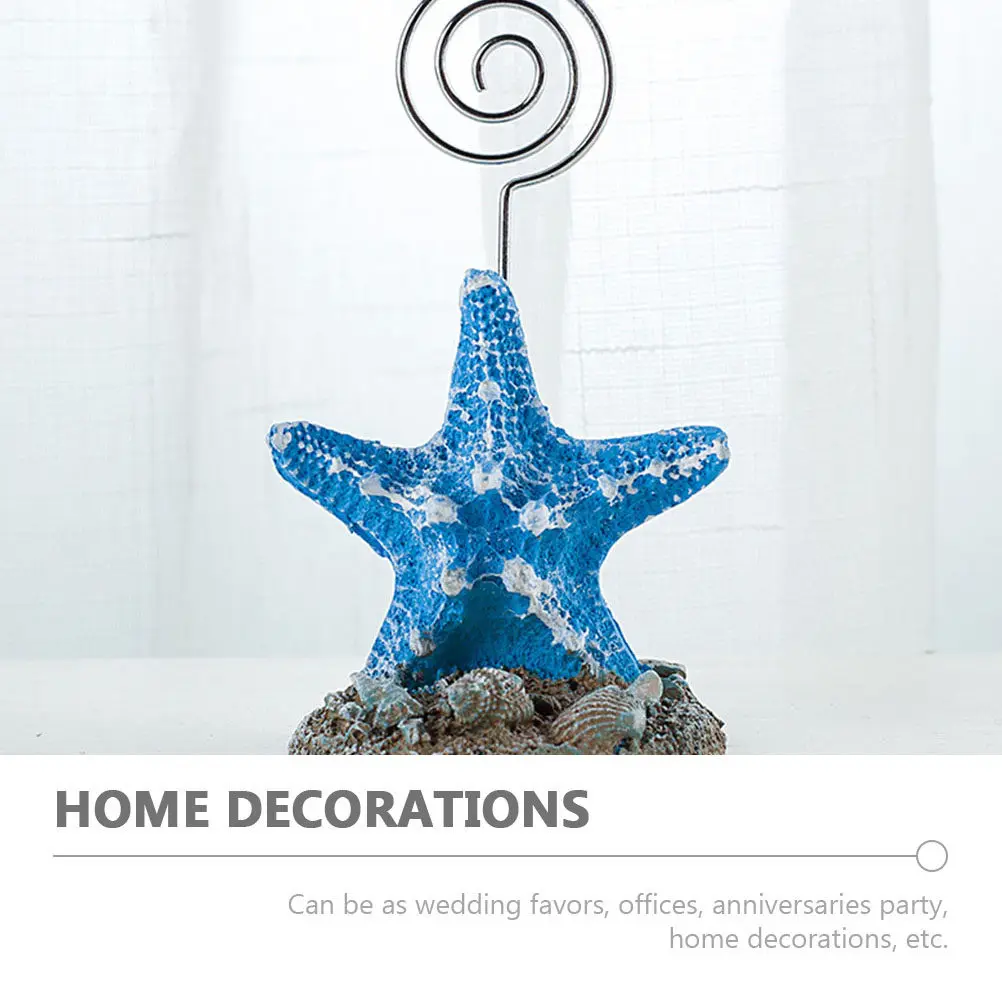2Pcs Sea Star Memo Clip Creative Desktop Note Clamp for Home Office Wedding Favors Multipurpose Memo Tabletop Holder
