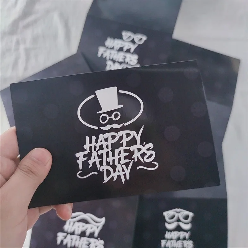 6pcs/Set High-End Father's Day Card Set Foldable Greeting Cards with Envelopes Gift for Dad Grandpa Husband