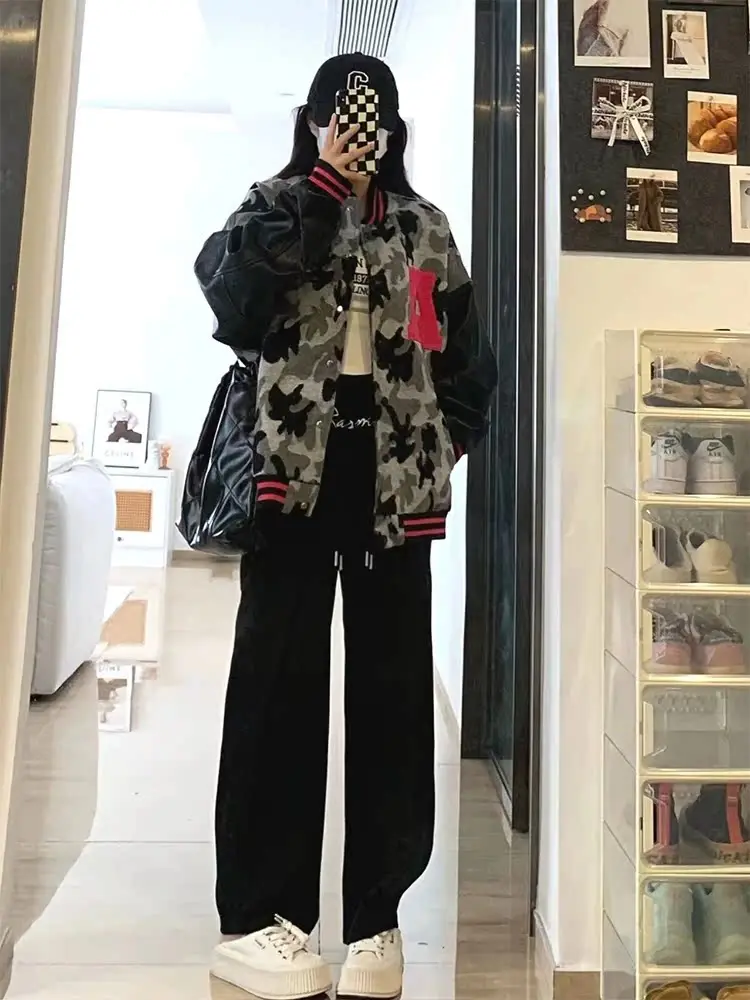 

Бейсбольные куртки в Корейском стиле, женские, в японском стиле, на молнии, модные, Y2K, парусиновая, в клетку, уютные, простые, миниатюрные, для ухода за кожей, минимализм, женские