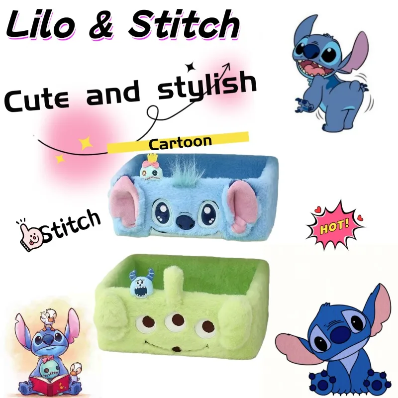 

Stitch Plush Storage Basket – Cute and Stylish Cartoon Kawaii Creative Plush Desktop Organizer Box, Birthday Gift for Friends
