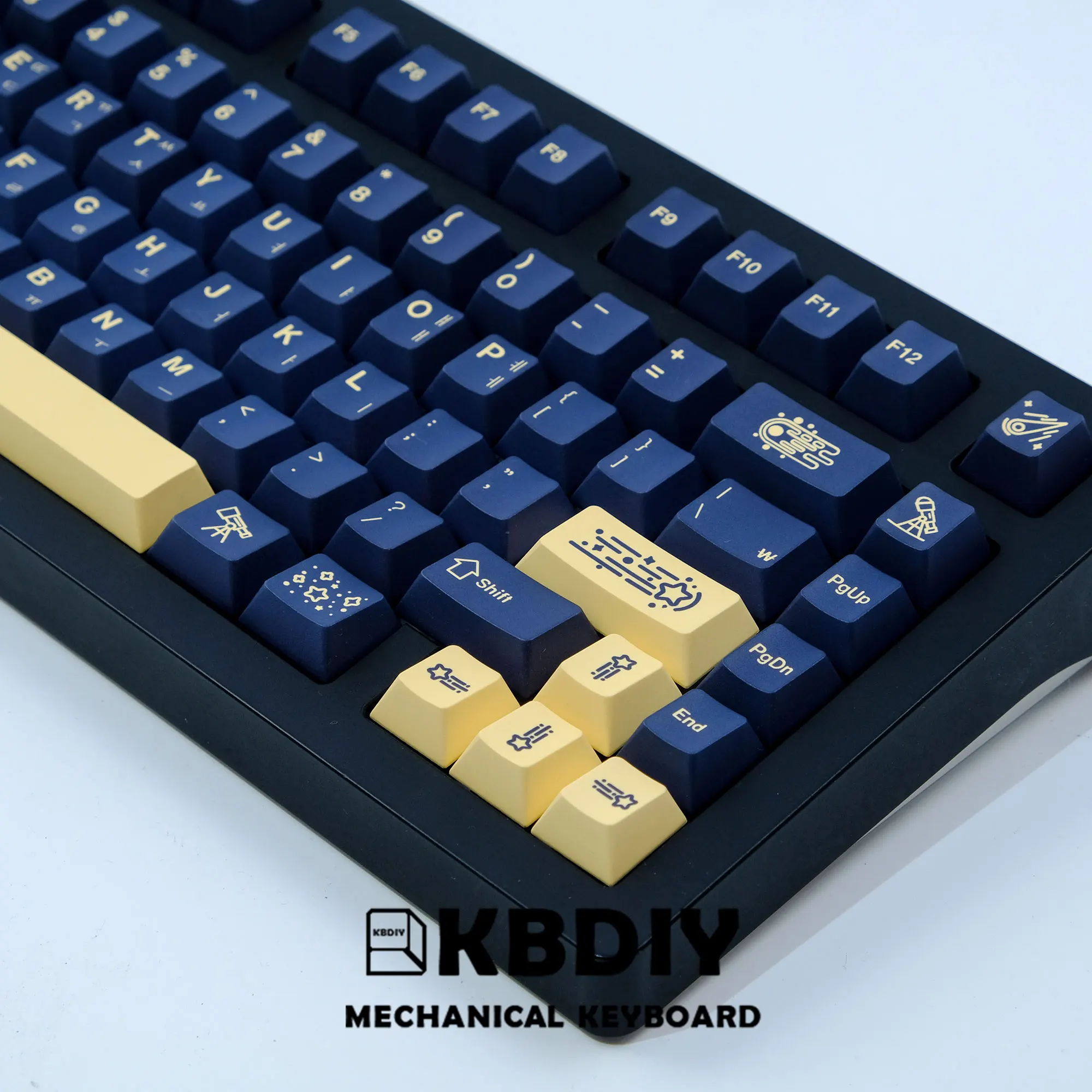 Kbdiy tasten gmk stargaze klon pbt koreanische tasten kappen kirsche mx profil gelbe tasten kappe für mechanische tastatur benutzer definierte schlüssel kappen set