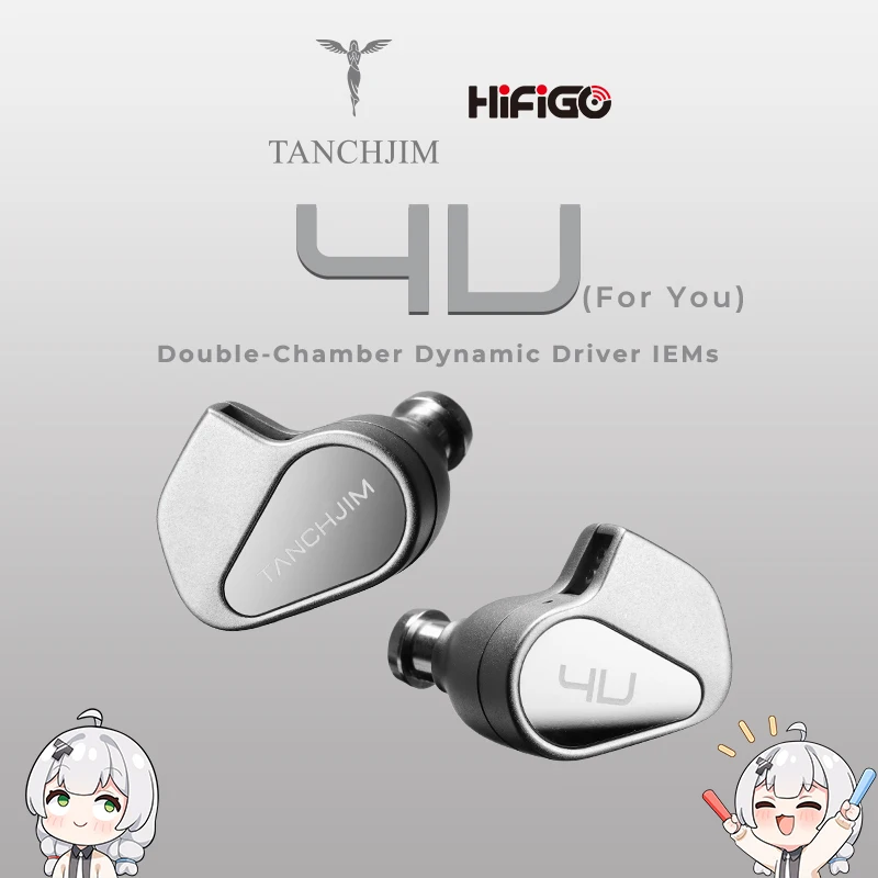 

HiFiGo TANCHJIM 4U Earphones DMT-4 Ultra Double-chamber Dynamic Driver In-Ear Monitors with 3.5mm Cable 4 Turning Swithes