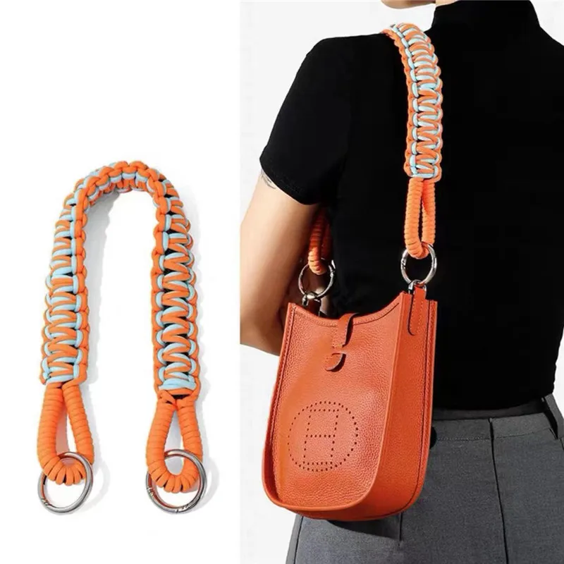 Shoulder Bag for Mobile Phone Lanyard Braided Strap Widen Hand Strap Contrast Bag Accessories Premium Lanyards Universal Rope