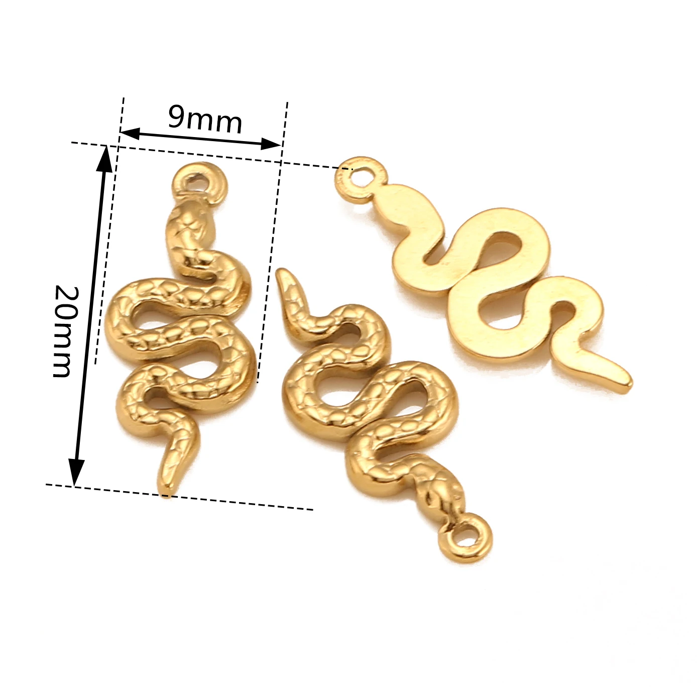 DOOYIO 3pcs/Lot Popular Snake Stainless Steel Jewelry DIY Charms Pendant For Women Necklace Earring Bracelet Jewellry Handmade