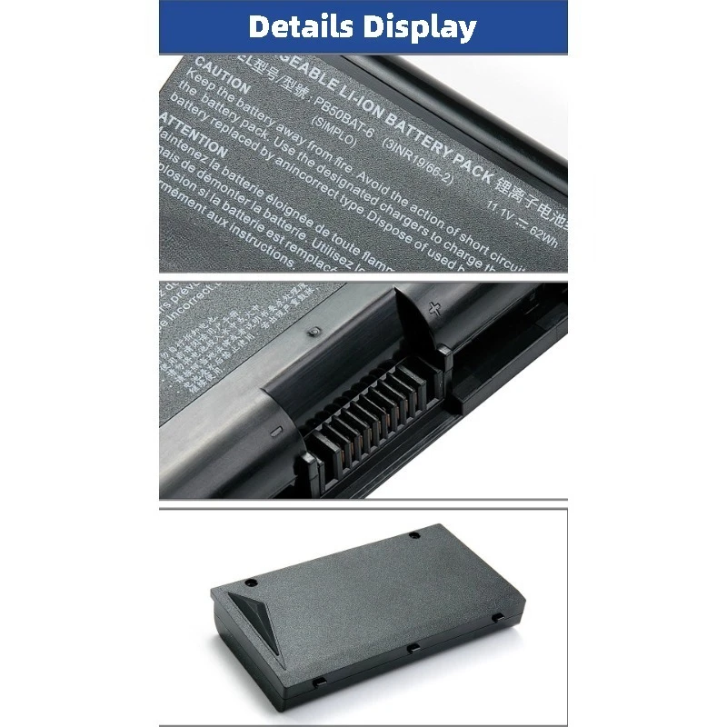 100% New Laptop Battery PB50BAT-6 11.1V 62Wh 5500mAh For Clevo PB51RF-G PB70EF-G PowerSpec 1720 1520 Sager NP8371 3INR19/66-2