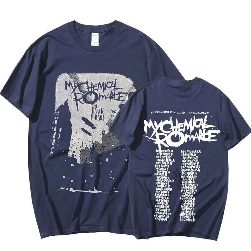 My Chemical Romance 2007 Tour Double Sided Print T Shirt Candle Punk Band Sign Short Sleeve Tees Cotton Harajuku T-shirt Men