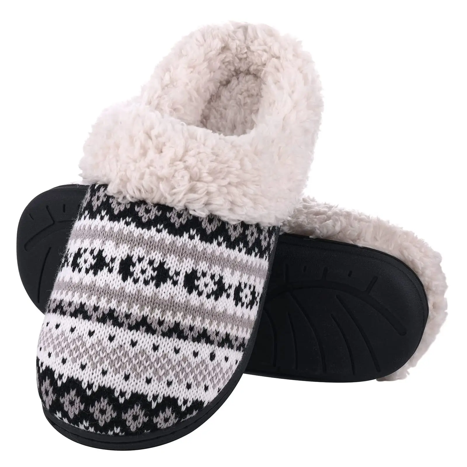 

Litfun Women Winter Fur Slippers Men Warm Cozy Plush Fluffy Home Cotton Shoes Plush Antiskid Slippers Indoor Furry Slippers