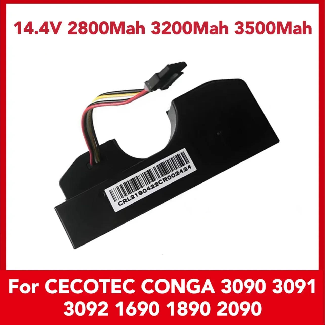 Li ion Battery 14.4V 3500mAh for Cecotec Conga 3090 3091 3092 2090 Robotic Vacuum Cleaner Conga 3090 Accessories Replacement