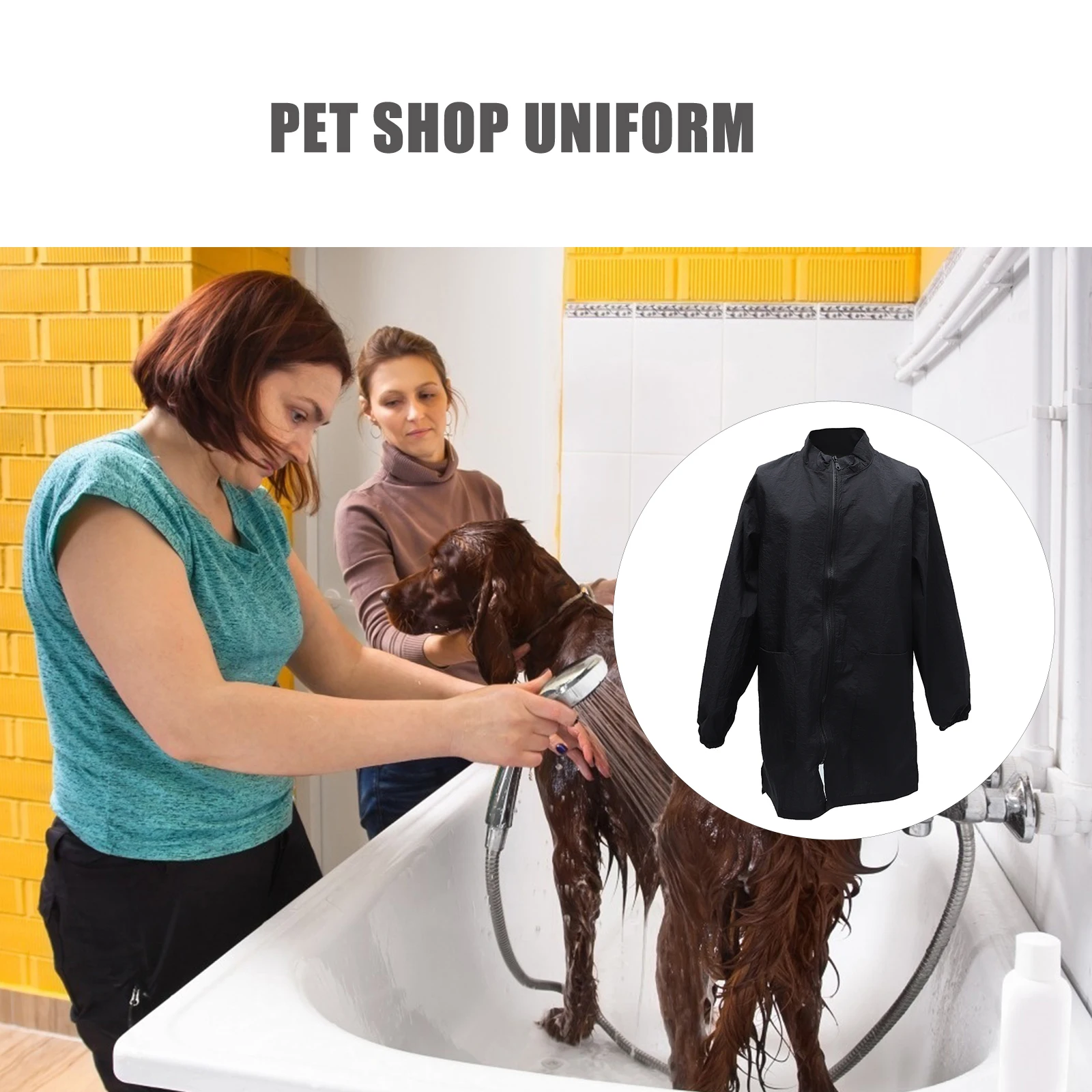 

1Pcs Pet Cosmetologist Uniform Waterproof Nylon Work Clothes for Grooming Nail Hair Cutting Pet Shop Salon Apron
