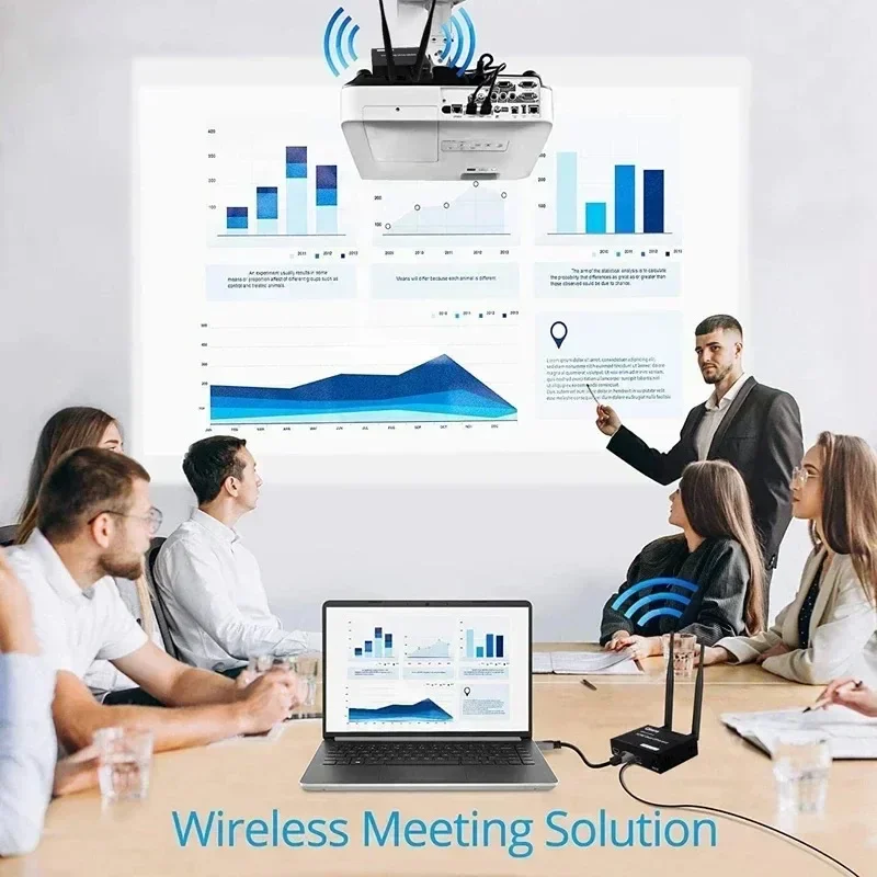 VIKEFON 1080P 300M 5.8GHz HDMI Wireless Audio Video Transmitter Receiver Extender 1 TX-4 RX Extender Kit IR HDMI Loop-Out For TV