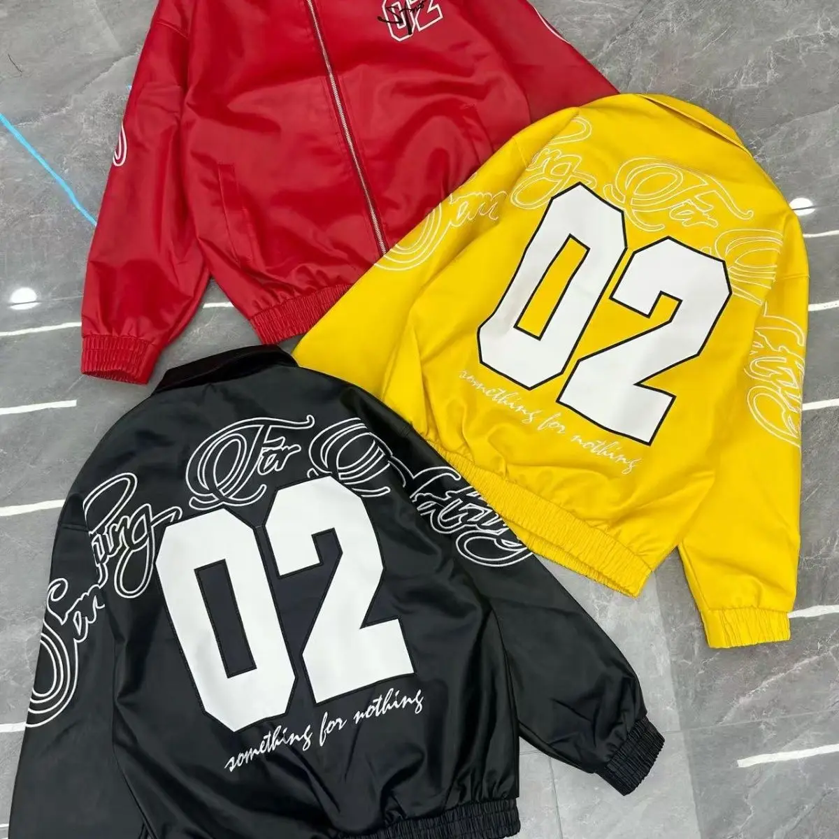 

New Heavy Industry Embroidery Leather Men Pu Jacket American Vintage Fashion Luxury Coats Streetwear Motorcycle Baseball Jackets