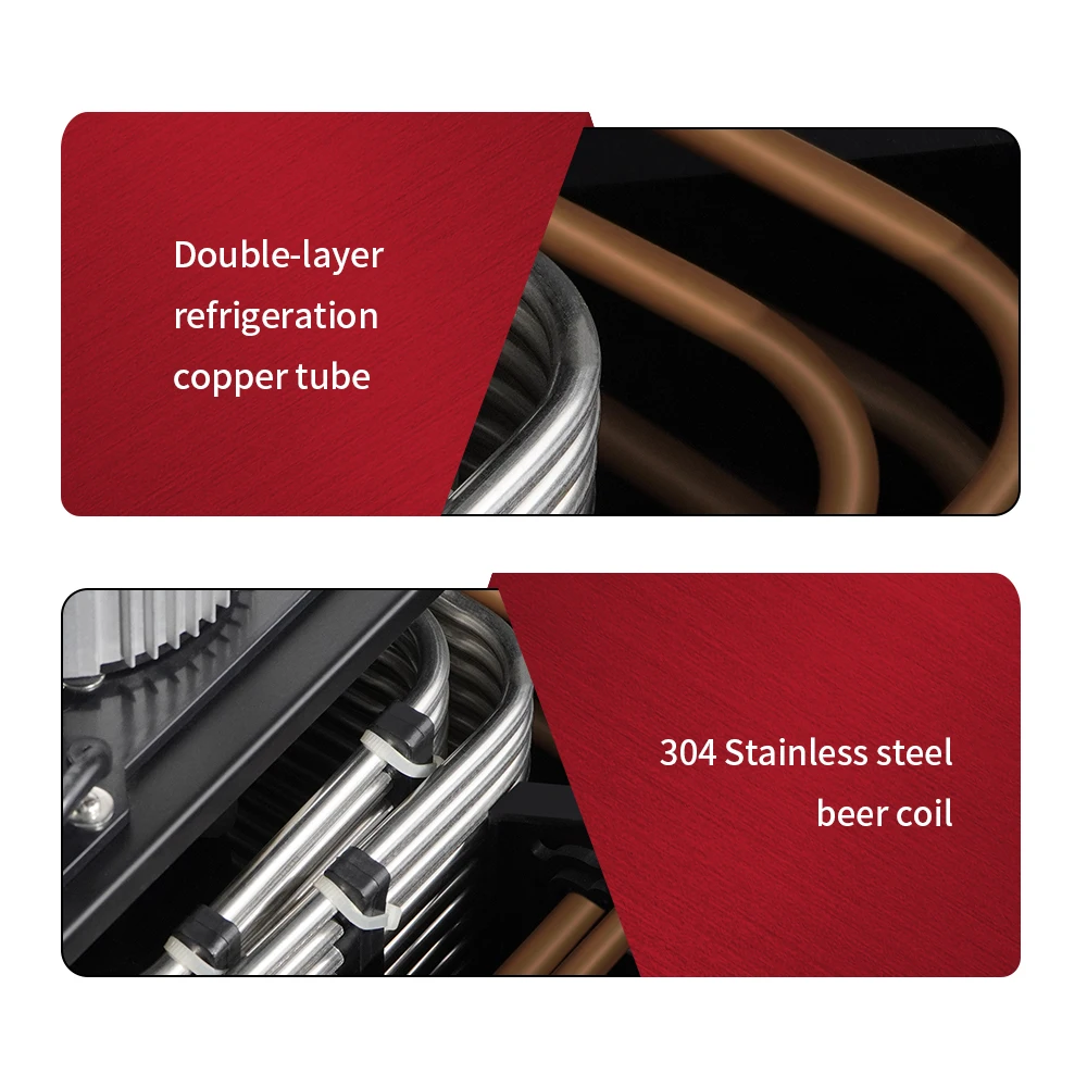 Portable Kegerator Draft Beer Dispenser With Nitro Beer Tap Tower Refrigeration Machine For Keg Water-based Cooling