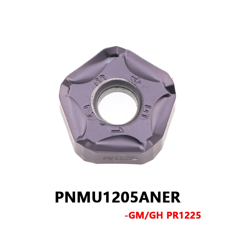 

PNMU1205 PNMU Carbide Inserts PNMU1205ANER GH GM PR1225 CNC Fast Feed Milling Inserts Lathe Machine Tool MFPN Indexable Cutter