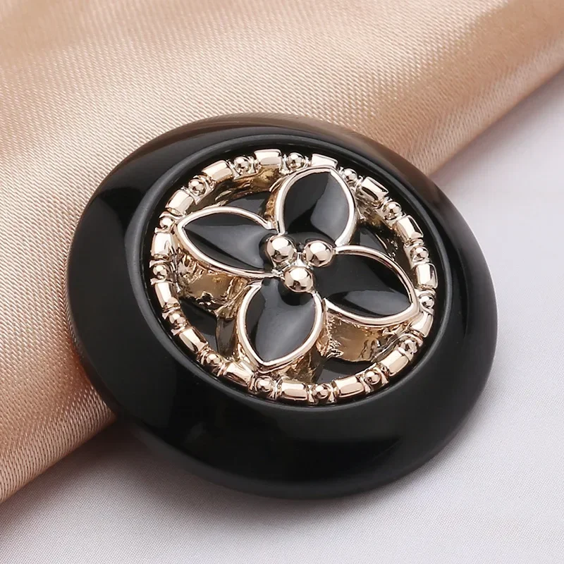 10 Pieces Fashionable Shank Buttons 18mm Beautiful Plastic Plating Gold Color Shank Buttons Woman Garment Accessories