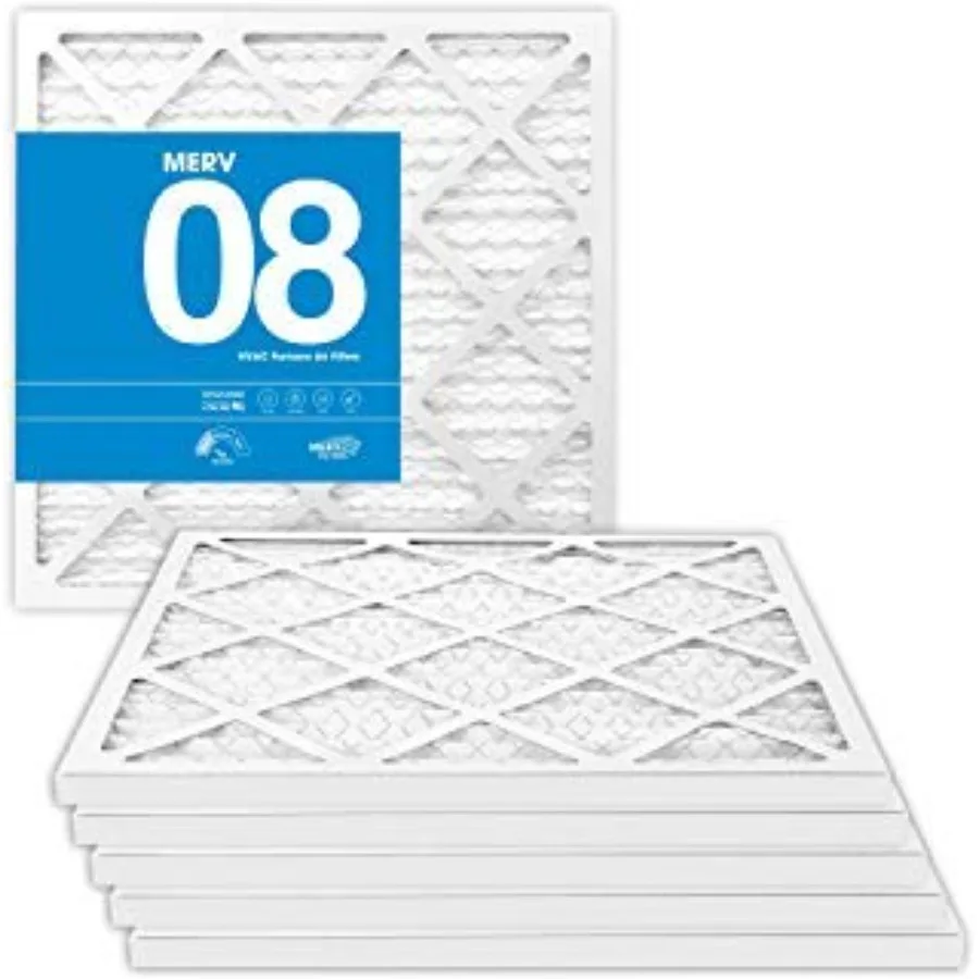 

Air Filter, MERV 8, 6 Pack, For Home AC Furnace and HVAC Actual Size: 13.75"x13.75"x0.75" DUST, Pet, and Allergy Control