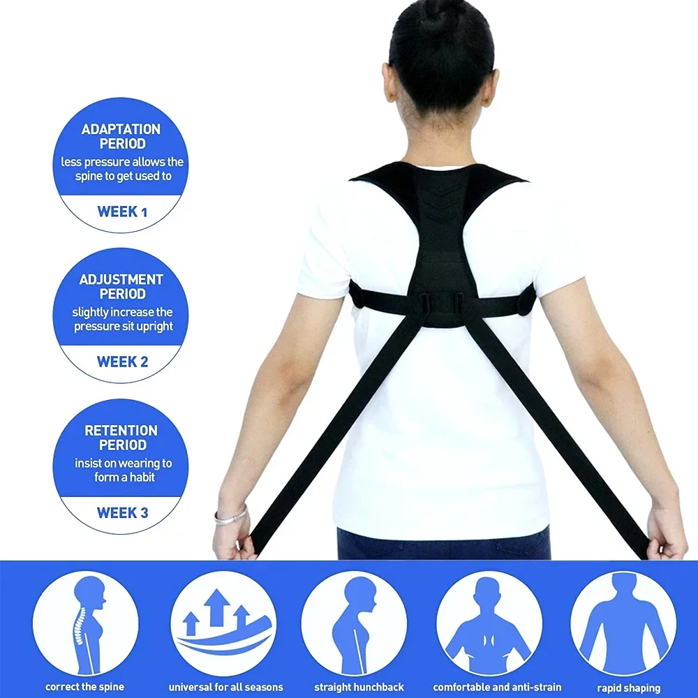 Back Brace Posture Corrector Adjustable Breathable Straightener, Pain Relief From Lumbar, Neck, Shoulder, and Clavicle