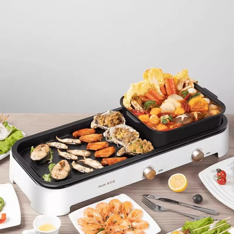 جديد مقلاة شواء كهربائية شابو وعاء متكامل المطبخ المنزلي وعاء شواء كهربائي متعدد الوظائف وعاء الطبخ 220 فولت