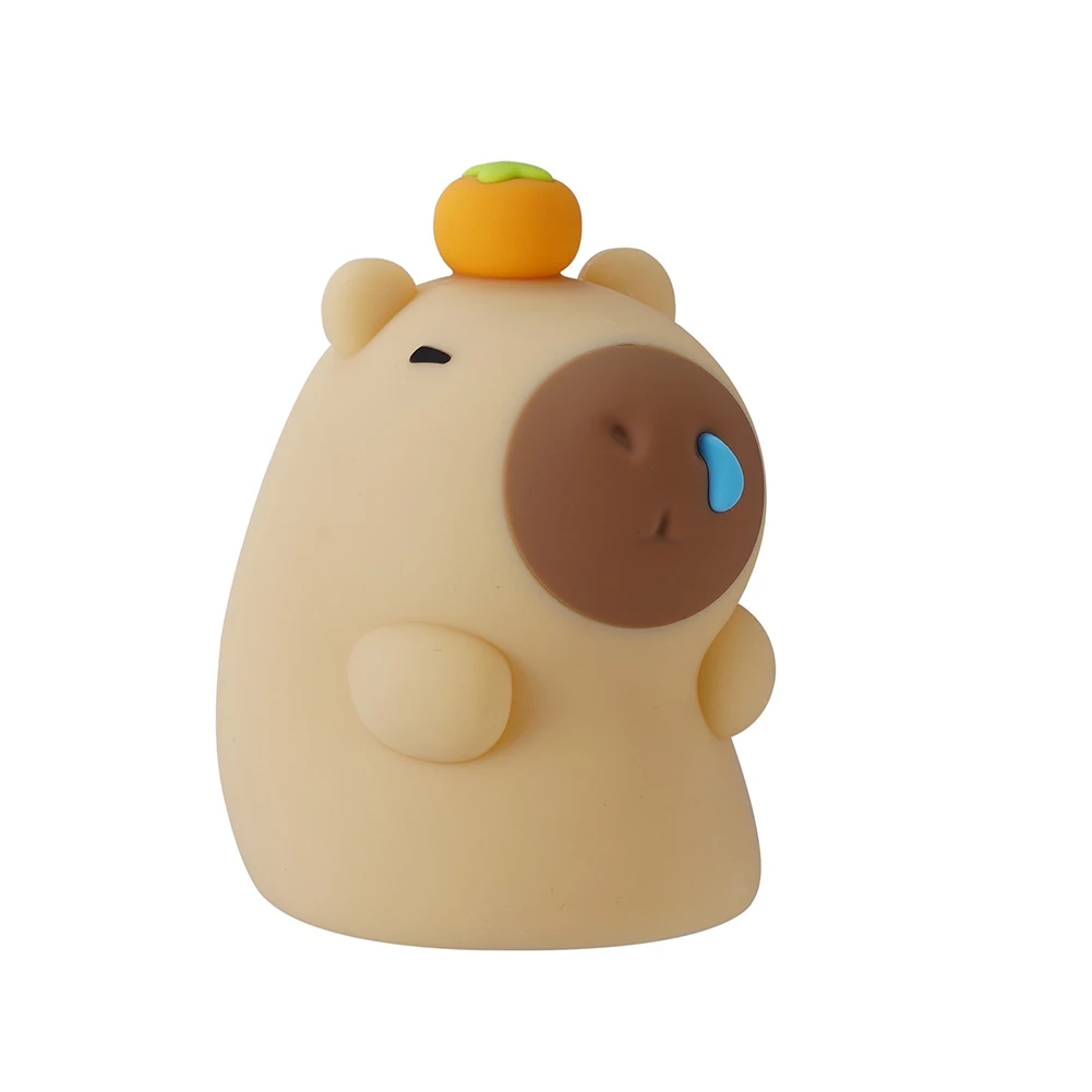 Imagem -06 - Cute Cartoon Capybara Night Light Lâmpada de Silicone Animal Usb Recarregável Temporização Escurecimento do Sono Presentes Infantis