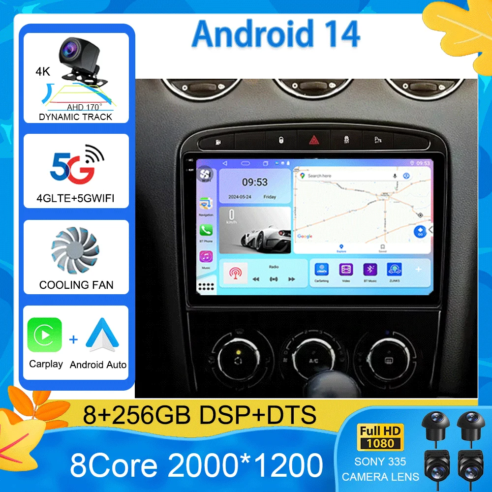 

Android 14 Car Radio For Peugeot 408 2012 - 2020 Peugeot 308 T7 2007 - 2015 Multimedia Video Player Stereo Navigation GPS