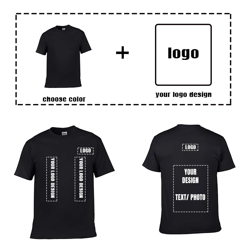 NO LOGO Price Cotton Short Sleeve Solid Color O-neck Men T-shirt Tops Tee Customized Print Your Own Design Printed Unisex Tshirt