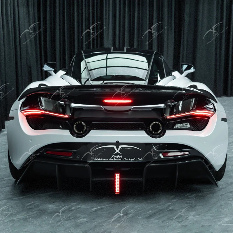 Adequado para mclaren 720s kit corpo lábio dianteiro saia lateral lábio traseiro fibra de carbono modificação exterior do carro acessórios decorativos