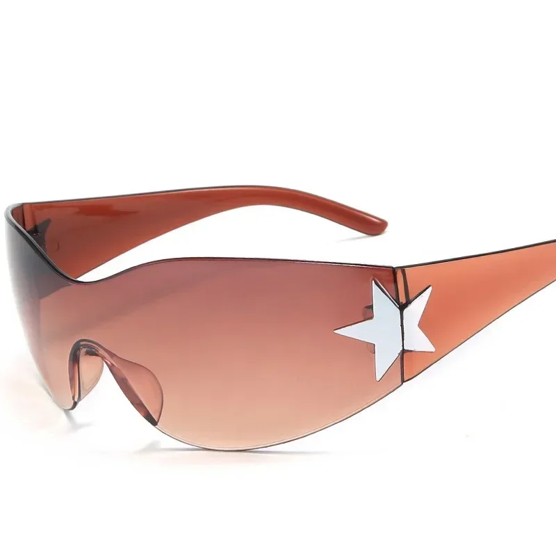 Autumn New One-piece Sunglasses Wrapped Sexual Integrated Glasses Personality Five-pointed Star Sunglasses Female