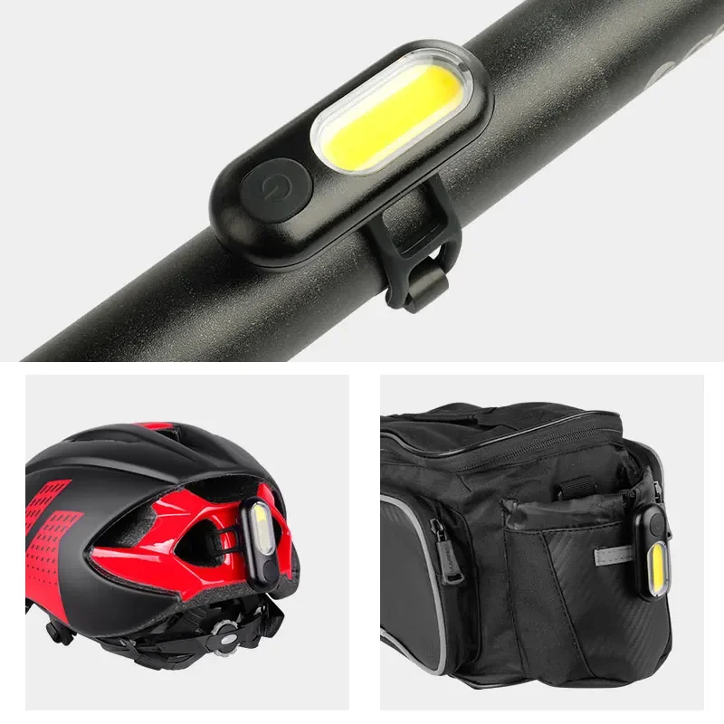 Bicycle 2 Light Colors in 1 Lamp COB LED 5 Modes W/ Mode Memory Rechargeable Internal Li-battery Seatpost and Belt Mount