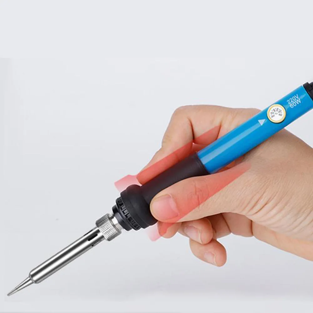 60W Electric Soldering Iron Kit,15-Piece Adjustable Heat Tool Set With Case For DIY And Professional Use Electronics Repair Tool