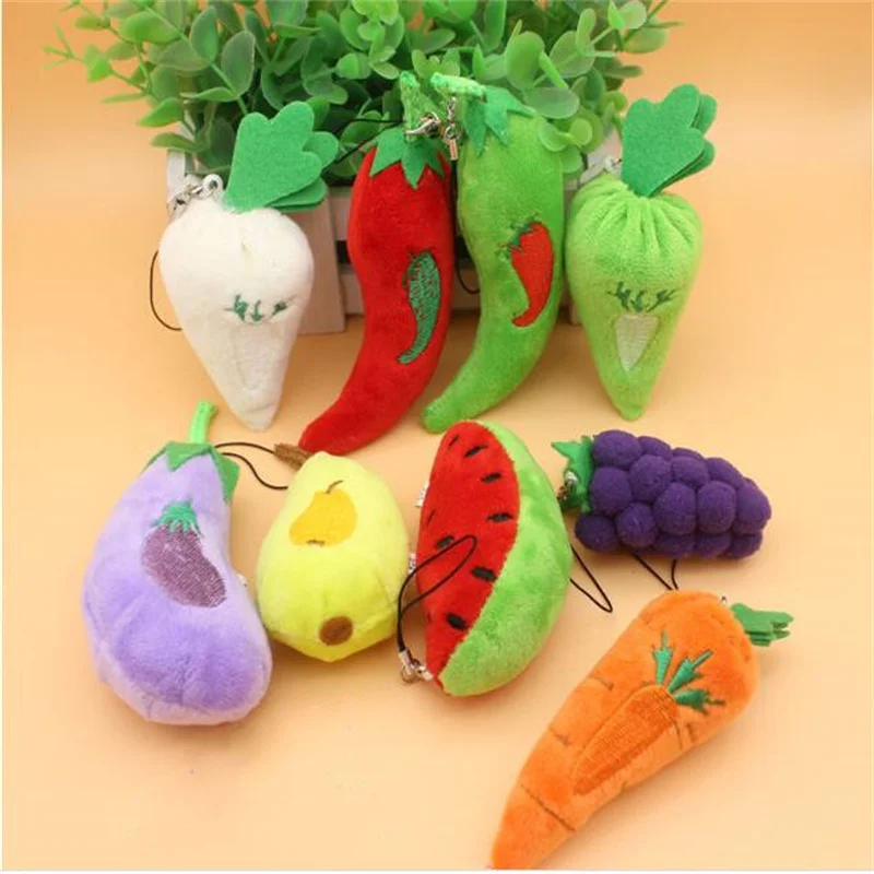 1Pcs 7-11CM Multi-Color Fruit And Vegetable Stuffed Toys Keychain Pendants Gift Plush Toy Doll For Kid's PP Cotton