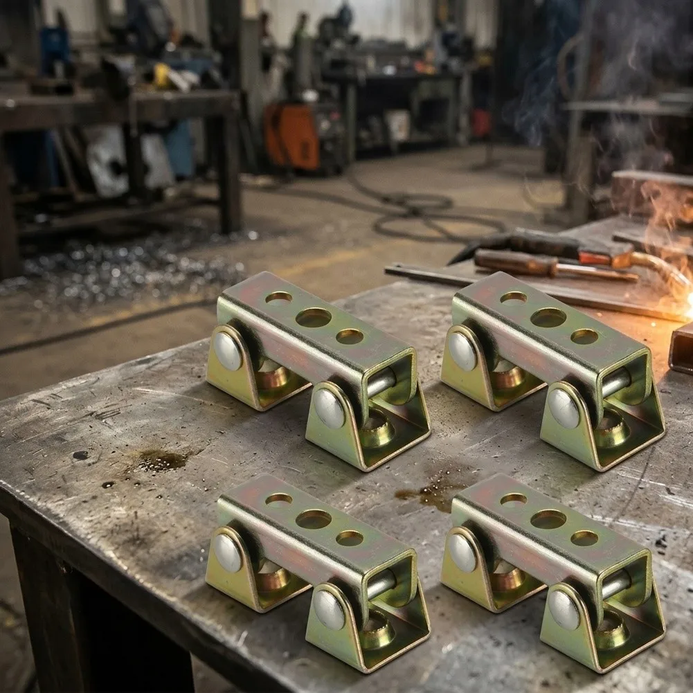 4 Stainless Steel for v Groove Welding Clamps Adjustable for Metalworking Tasks Including Spot Welding and Component Alignment
