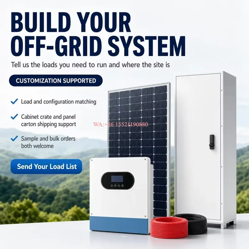 WMWMNU Factory Direct Solar Off Grid Power System Customized to Your Load List Panels Storage and Inverter Long Runtime Set