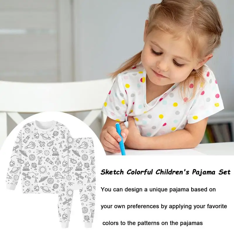 Pajama Coloring For Kids Sketch Colorful Children's Pajama Set Kids Art Color Your Own Pajama Handicraft Toys DIY Kid Crafts For