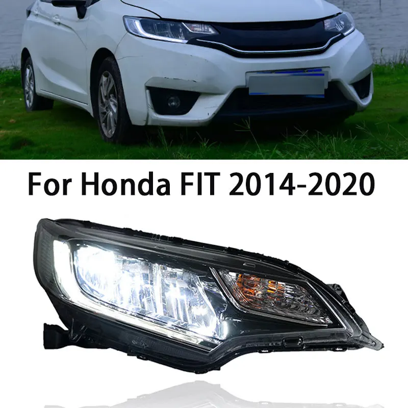 LED Car Head Lamp Assembly For Honda Fit Jazz GK5 2014-2020 LED Headlight Upgrade to NEW Dynamic LED Car HeadLamp Accessories