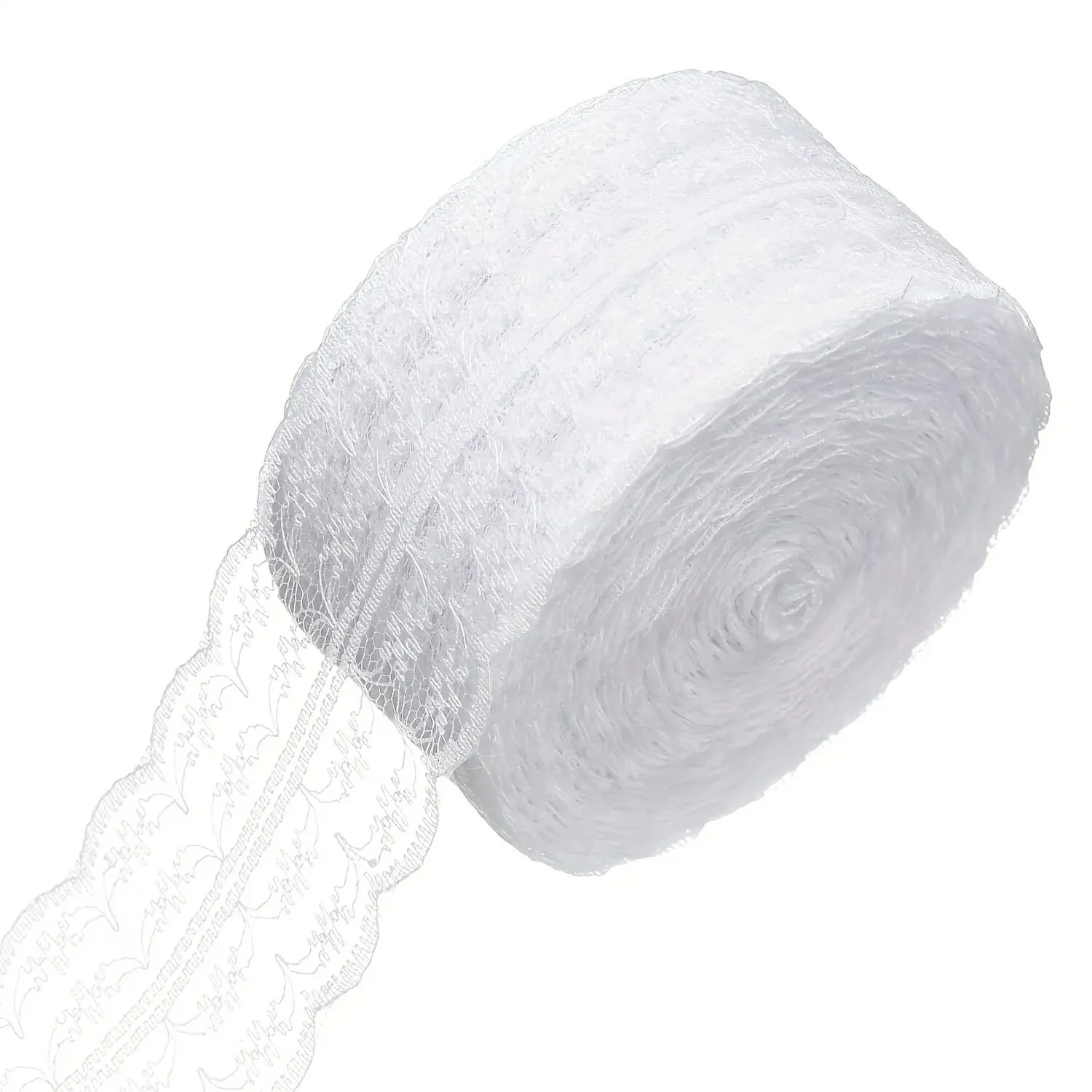 Fita de renda branca de 10,9 jardas, embalagem para presente, decoração de vestidos, decoração de casamento, artesanato de costura