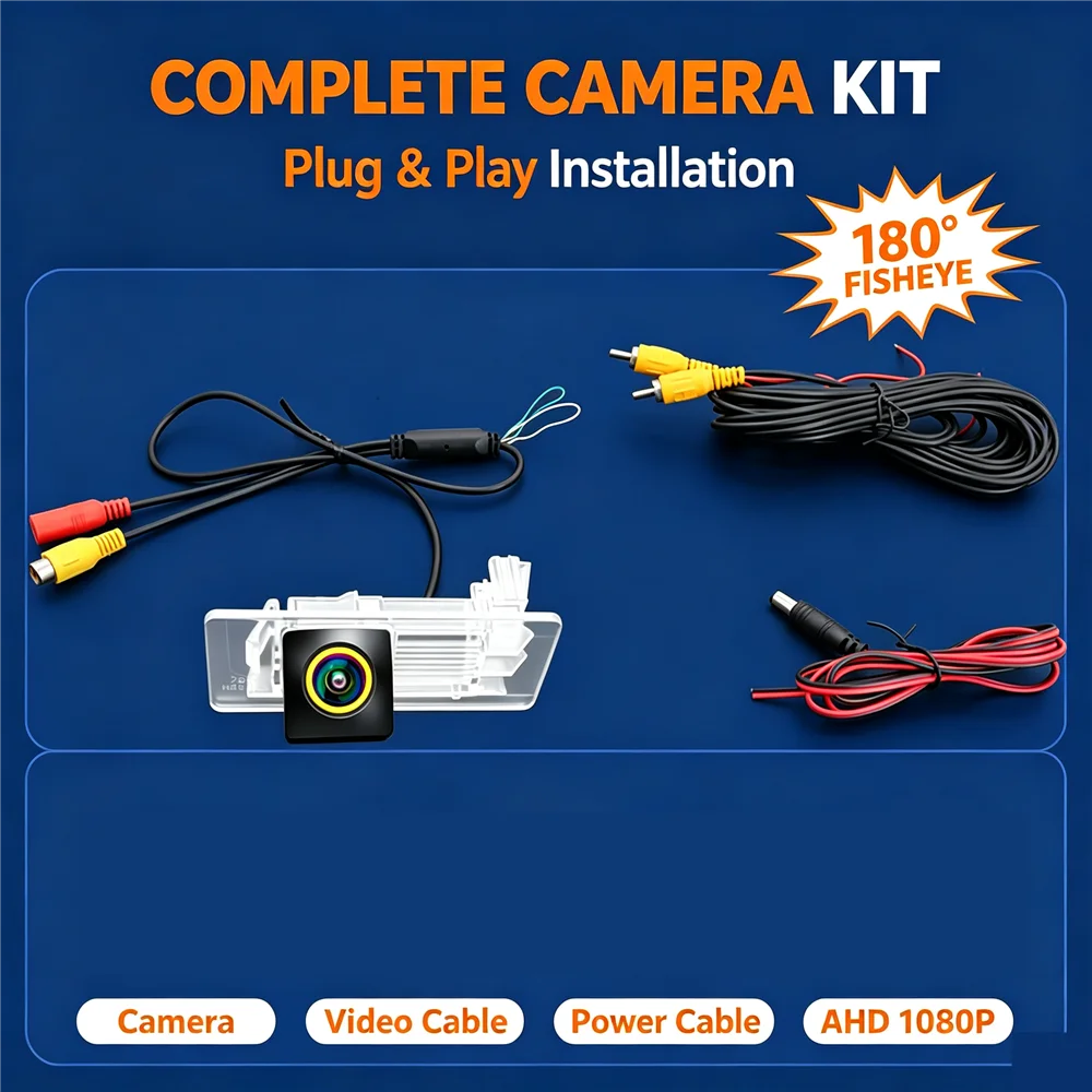 SMARTOUR AHD 1080P Dynamic Trajectory Car Rear View Camera Golden Fisheye Lens CCD CVBS Switchable for VW Passat Touran