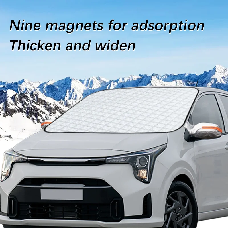 

Magnetic Car Windshield Snow Cover Winter Ice-Frost Guard Sun Shade Protector For Kia Picanto 2008-2020 Exterior Accessories