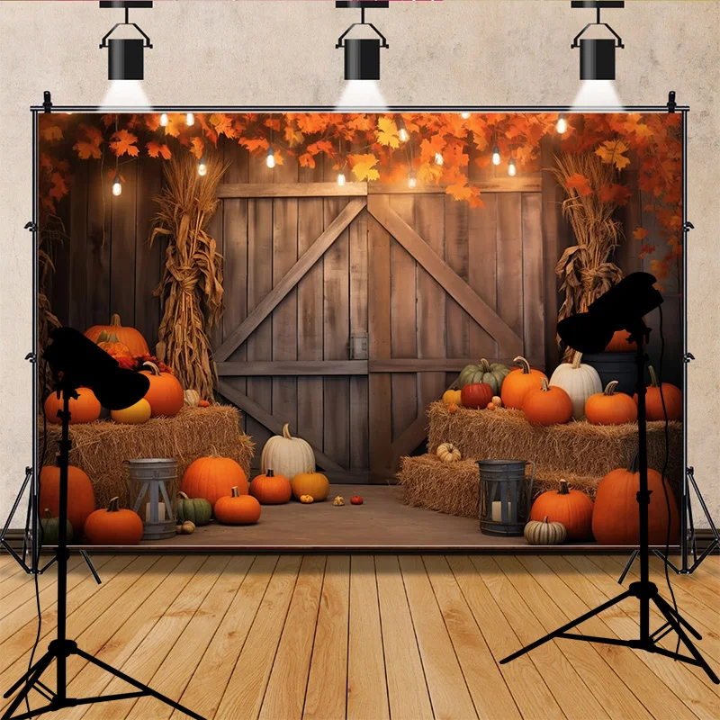 

Halloween Backdrop Full Moon Scary Night Castle Trees Pumpkin Lantern Photography Background Kids Adult Family Party Decor WH-04