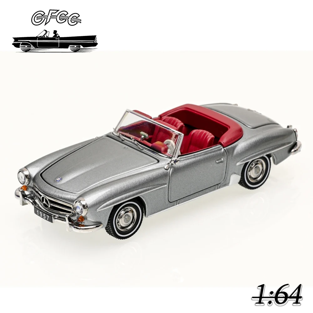 GFCC 1/64 1957 190SL Roadster Model Car Vintage Sports Cars High Performance Diecast Toy Station Vehicle with Display Box