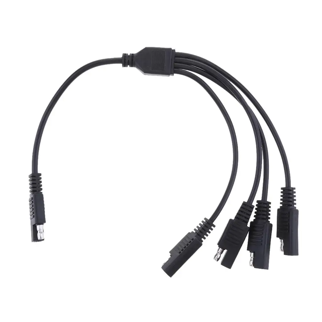SAE Adapter Cable 1 to 4 Harness Pure Copper Injection Molded Power Cable for Solar Panel and Automotive Battery Use