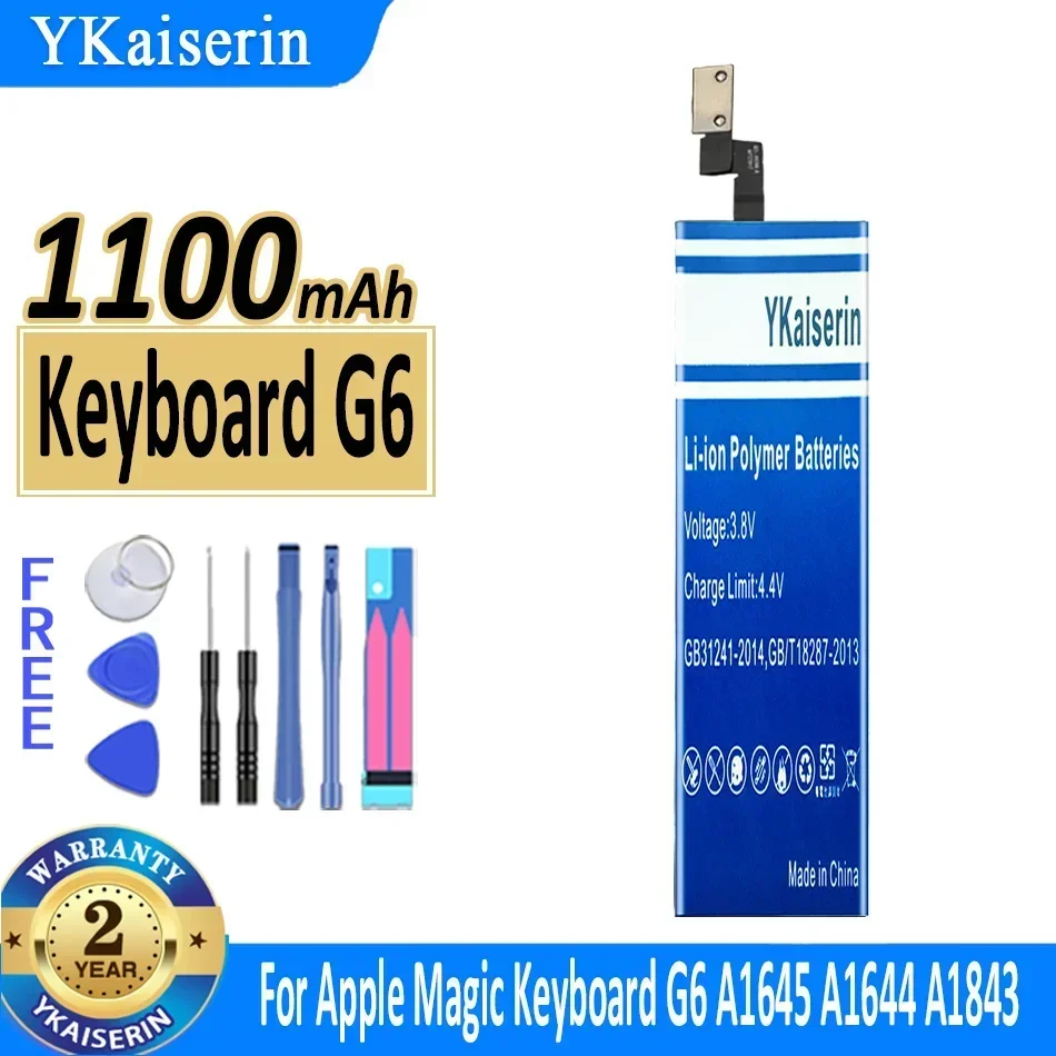 

1100mAh YKaiserin Battery Keyboard G6 (A1645) For Apple Magic Keyboard G6 A1645 A1644 A1843 Wireless Bateria