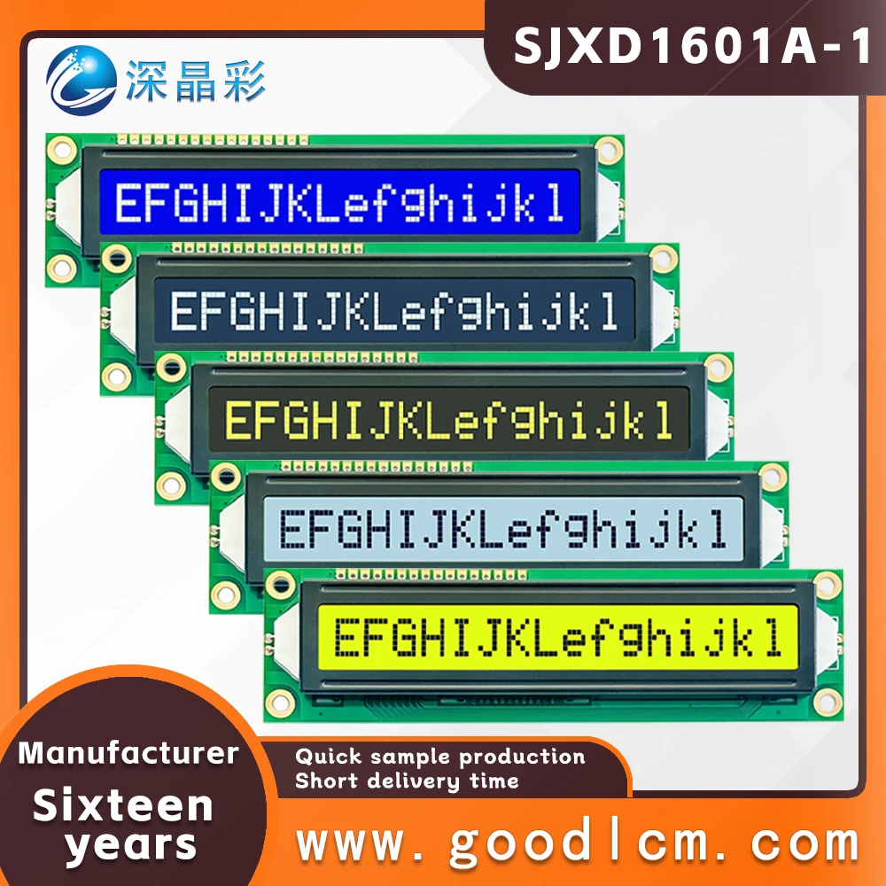 1601a-1Large characters lcd display i2c module lcd 16x01 SPLC780D controller 16 * 01 LCD module Multiple modes and colors