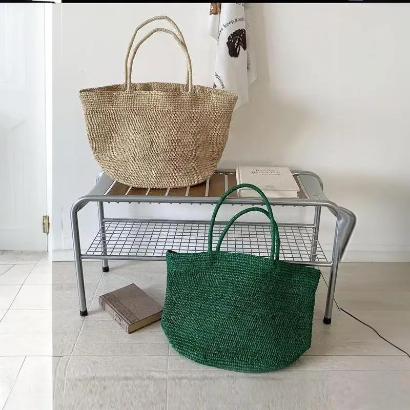 2026 Große handgewebte Raffia-Strohtasche für Damen – Luxuriöse Schultertasche für Freizeit, Sommer, Strand, Reisen und Shopping – Detail 11